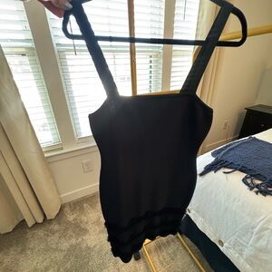 BCBGMaxAzria Black Square-Neck Knit Camisole